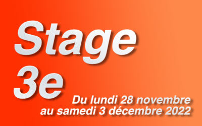 Stage de 3e – 28 novembre au 3 décembre 2022